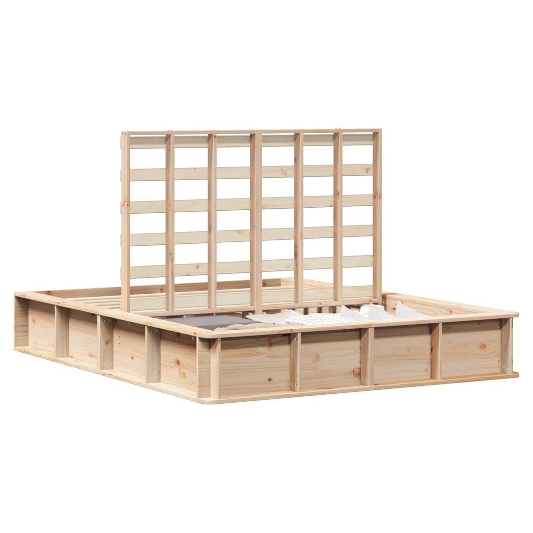 Sengestel Brun 150 x 200 cm Massiv fyrretræ