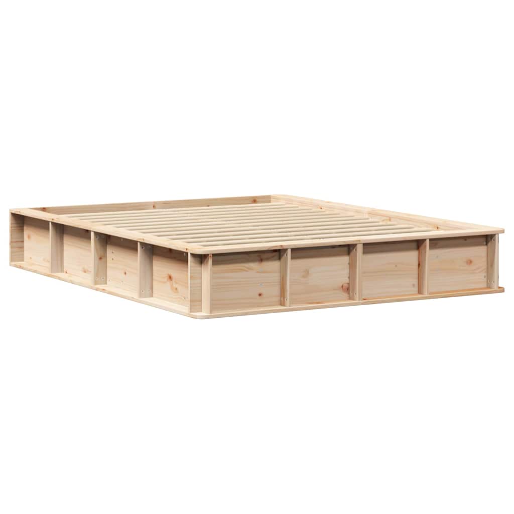 Sengestel Brun 150 x 200 cm Massiv fyrretræ
