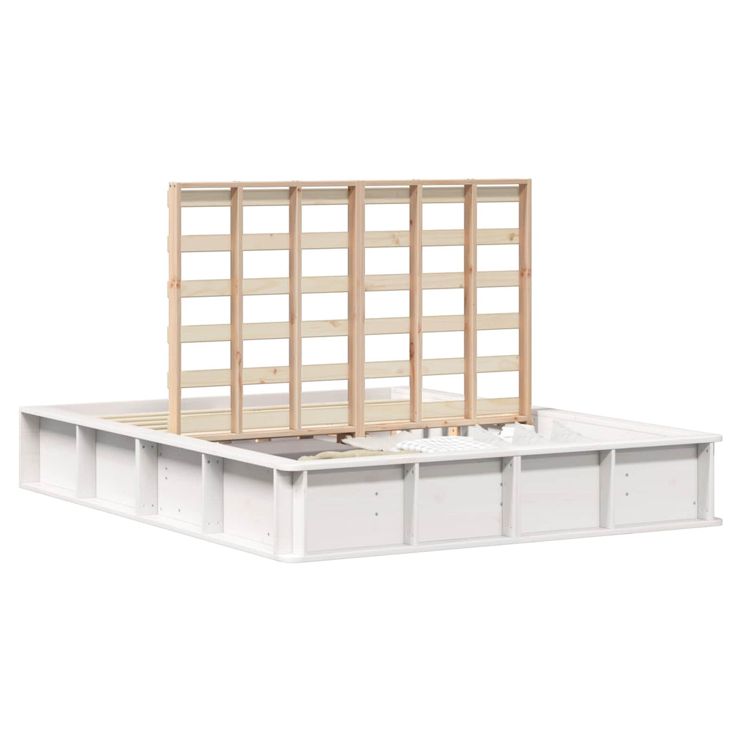 Sengestel Hvid 150 x 200 cm Massiv fyrretræ