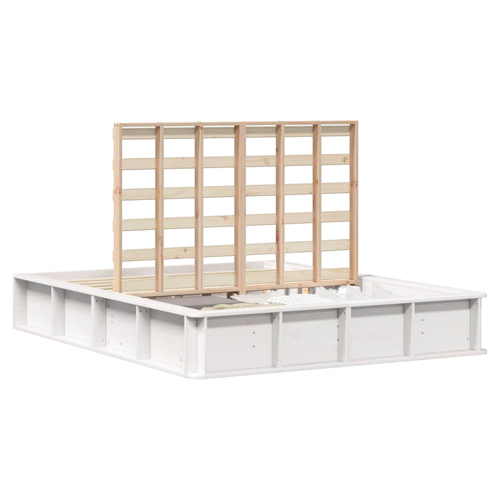 Sengestel Hvid 150 x 200 cm Massiv fyrretræ