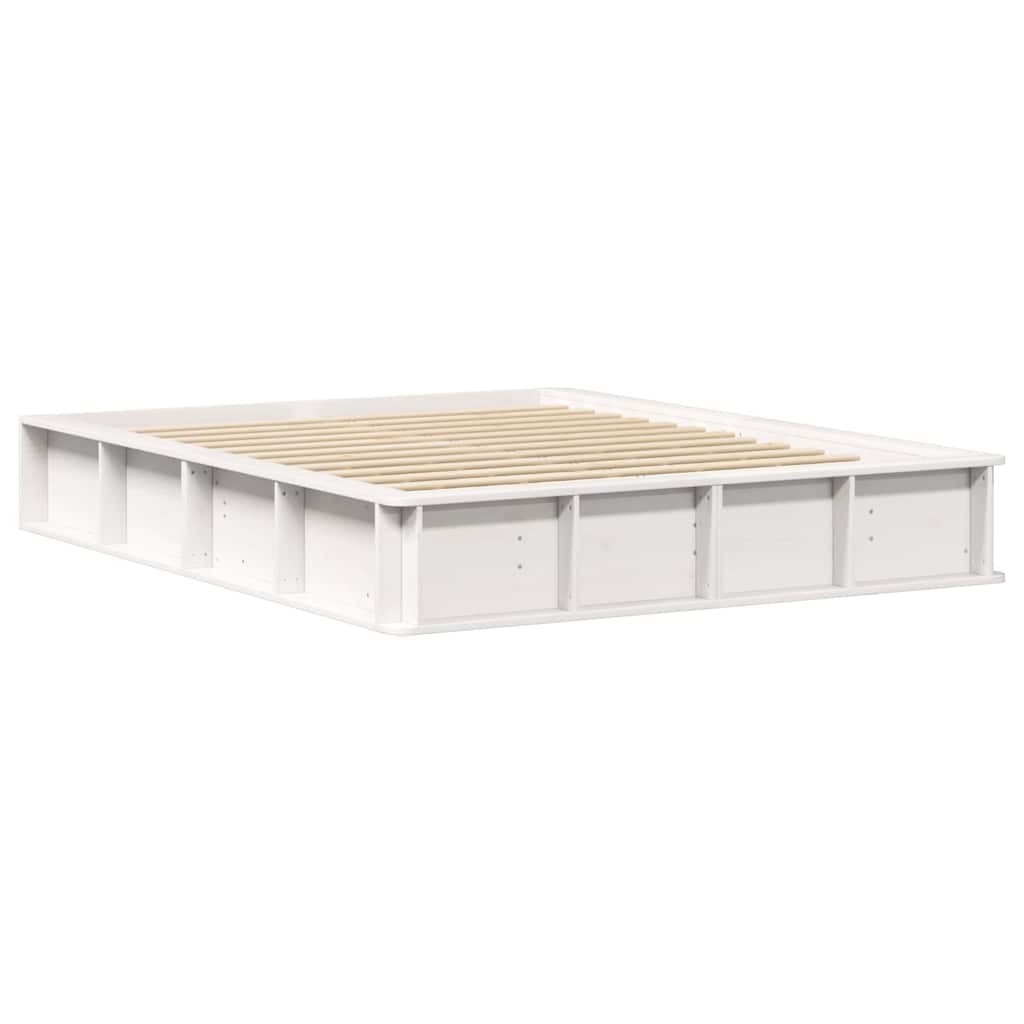 Sengestel Hvid 150 x 200 cm Massiv fyrretræ