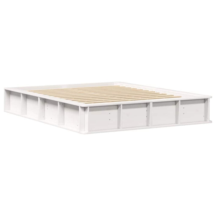 Sengestel Hvid 150 x 200 cm Massiv fyrretræ