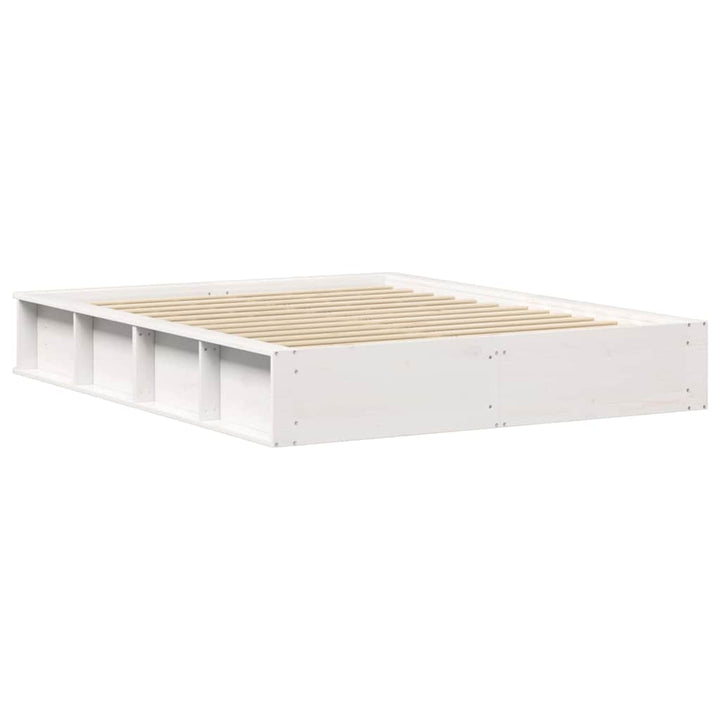 Sengestel Hvid 150 x 200 cm Massiv fyrretræ