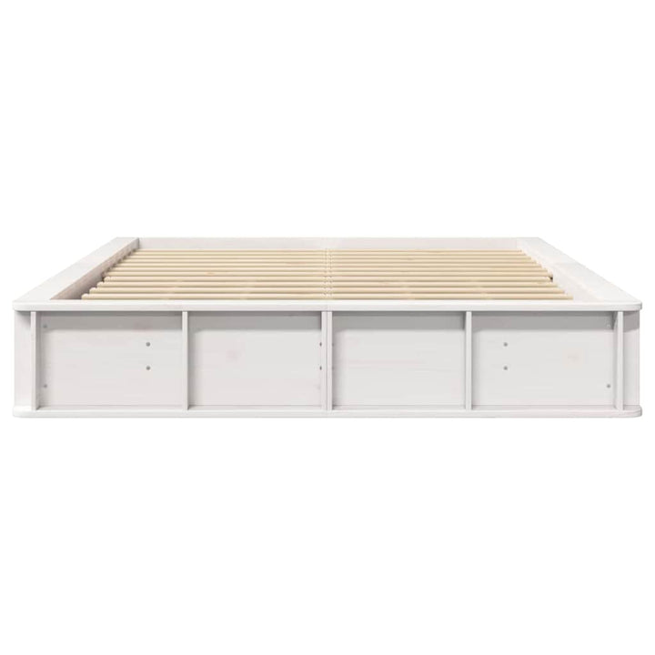 Sengestel Hvid 150 x 200 cm Massiv fyrretræ