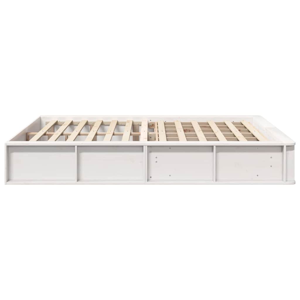 Sengestel Hvid 150 x 200 cm Massiv fyrretræ