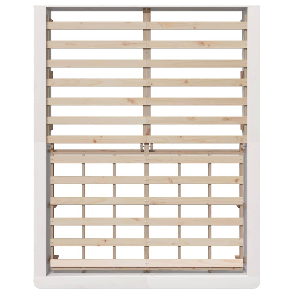 Sengestel Hvid 150 x 200 cm Massiv fyrretræ