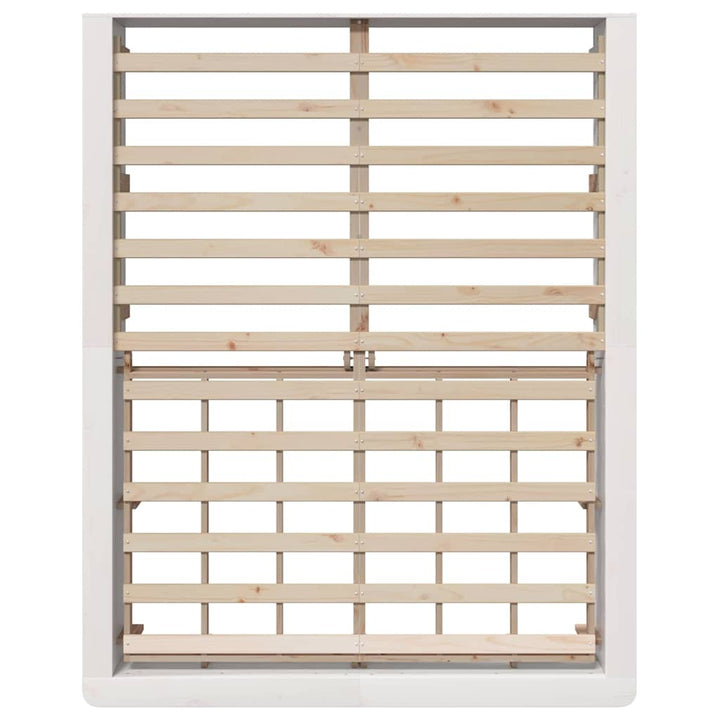 Sengestel Hvid 150 x 200 cm Massiv fyrretræ