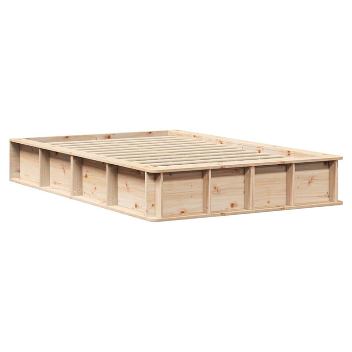 Sengestel Brun 140 x 200 cm Massiv fyrretræ