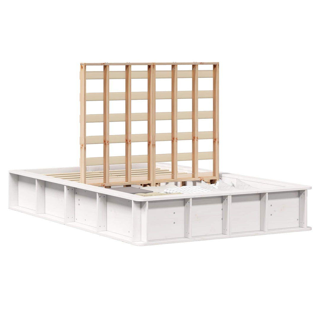 Sengestel Hvid 140 x 200 cm Massiv fyrretræ