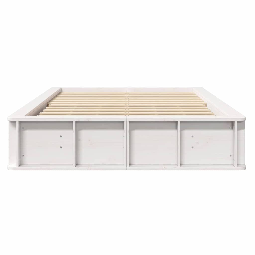 Sengestel Hvid 140 x 200 cm Massiv fyrretræ