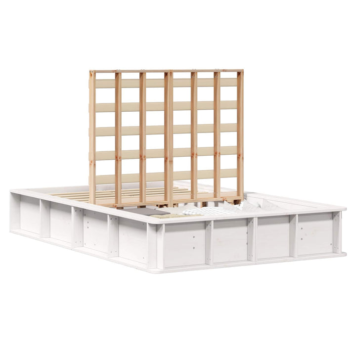 Sengestel Hvid 120 x 200 cm Massiv fyrretræ