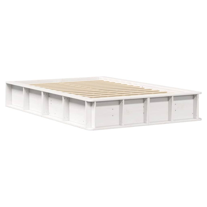 Sengestel Hvid 120 x 200 cm Massiv fyrretræ