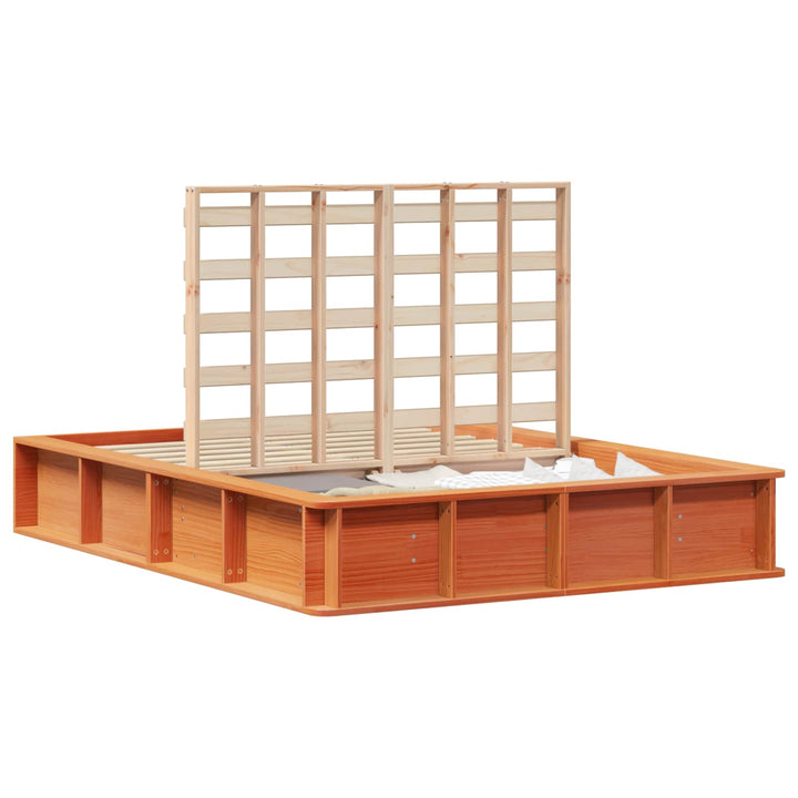 Sengestel Voks brun 140 x 190 cm Massiv fyrretræ
