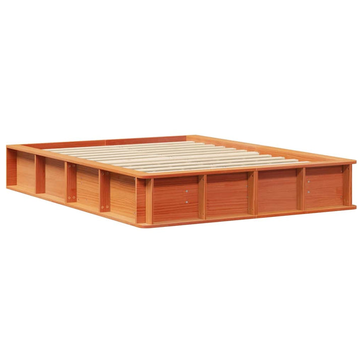 Sengestel Voks brun 140 x 190 cm Massiv fyrretræ