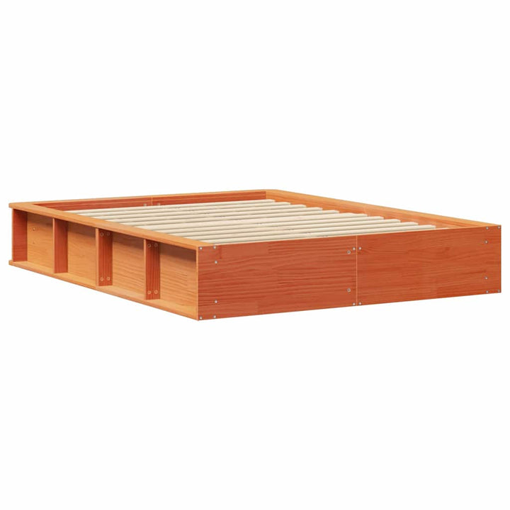 Sengestel Voks brun 140 x 190 cm Massiv fyrretræ