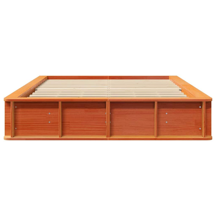 Sengestel Voks brun 140 x 190 cm Massiv fyrretræ