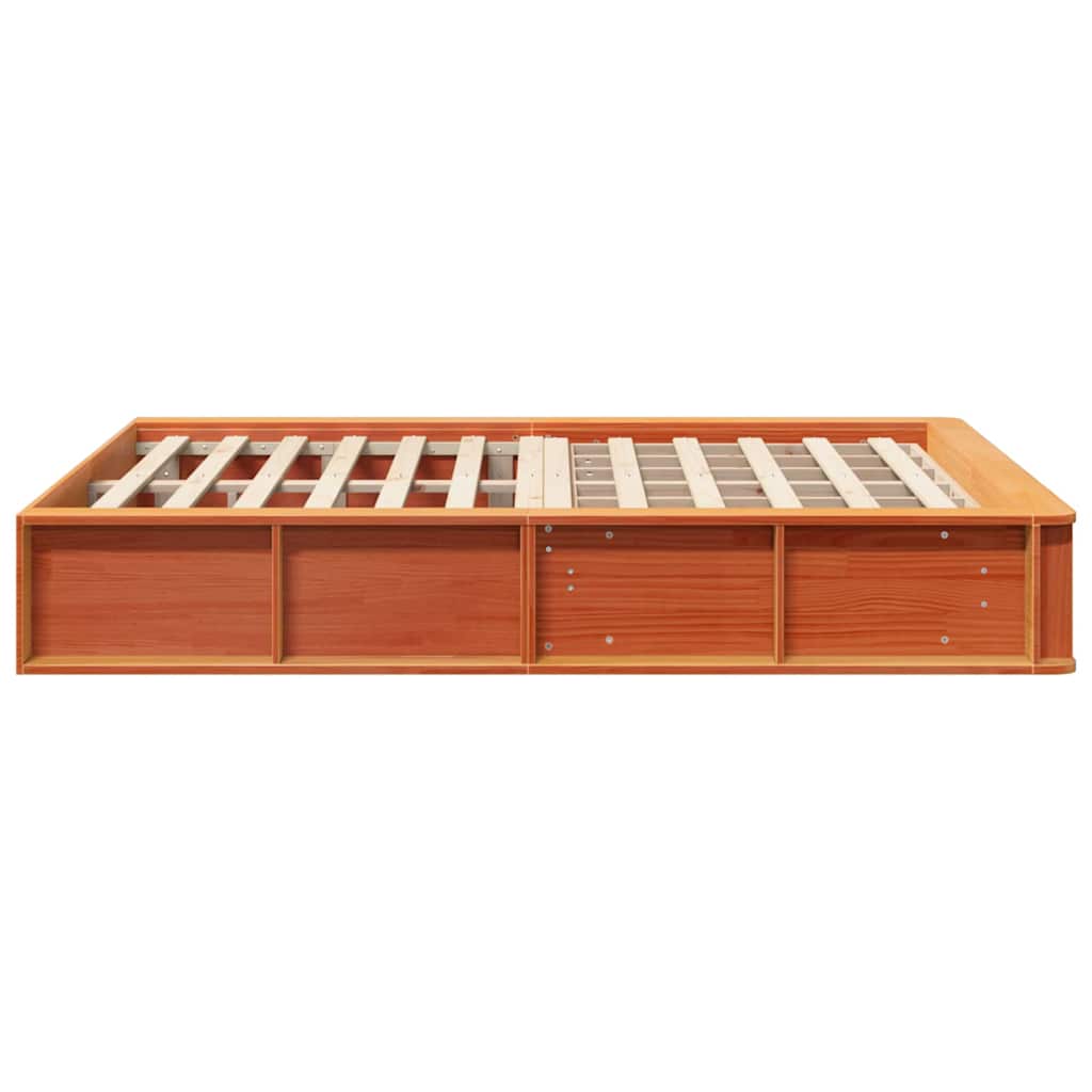 Sengestel Voks brun 140 x 190 cm Massiv fyrretræ