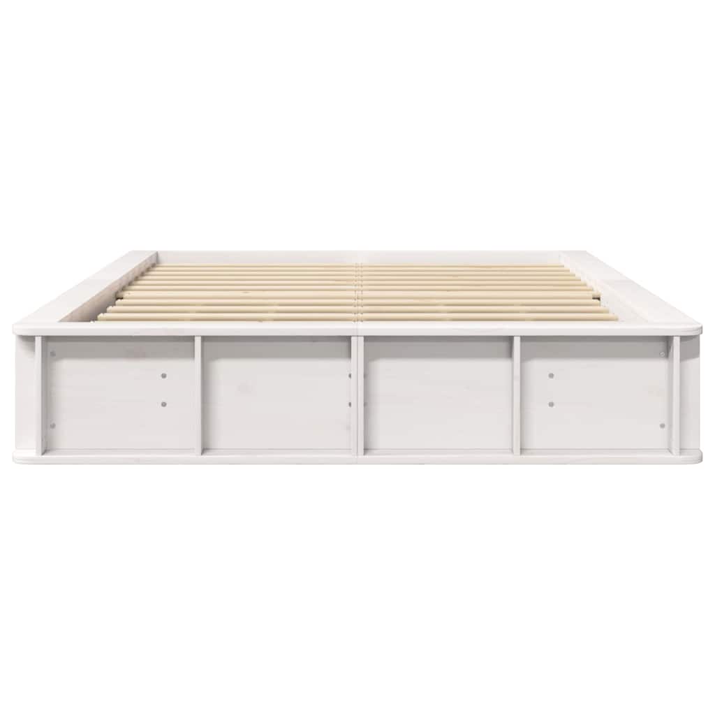 Sengestel Hvid 135 x 190 cm Massiv fyrretræ