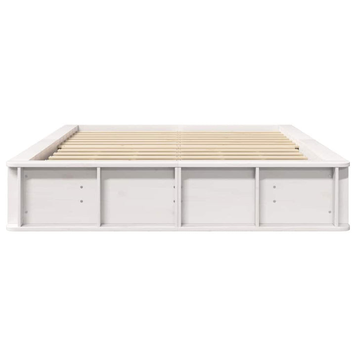 Sengestel Hvid 135 x 190 cm Massiv fyrretræ
