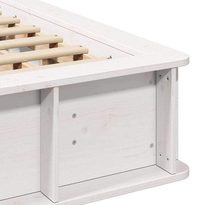 Sengestel Hvid 120 x 190 cm Massiv fyrretræ