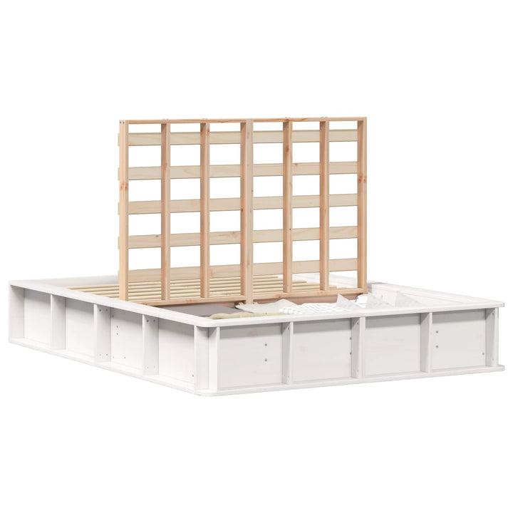 Sengestel Hvid 120 x 190 cm Massiv fyrretræ