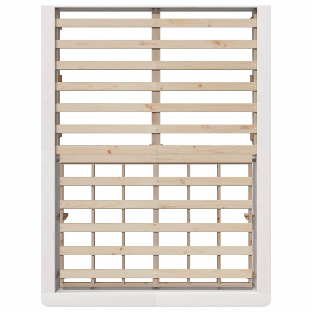 Sengestel Hvid 120 x 190 cm Massiv fyrretræ
