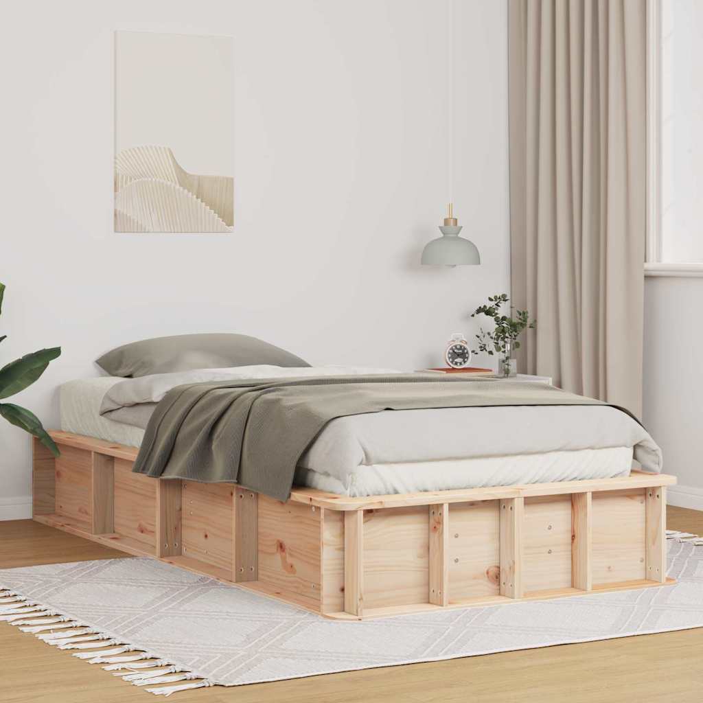 Sengestel Brun 90 x 200 cm Massiv fyrretræ