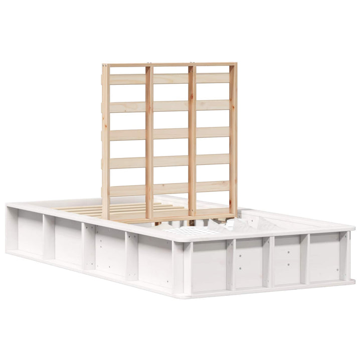 Sengestel Hvid 90 x 200 cm Massiv fyrretræ
