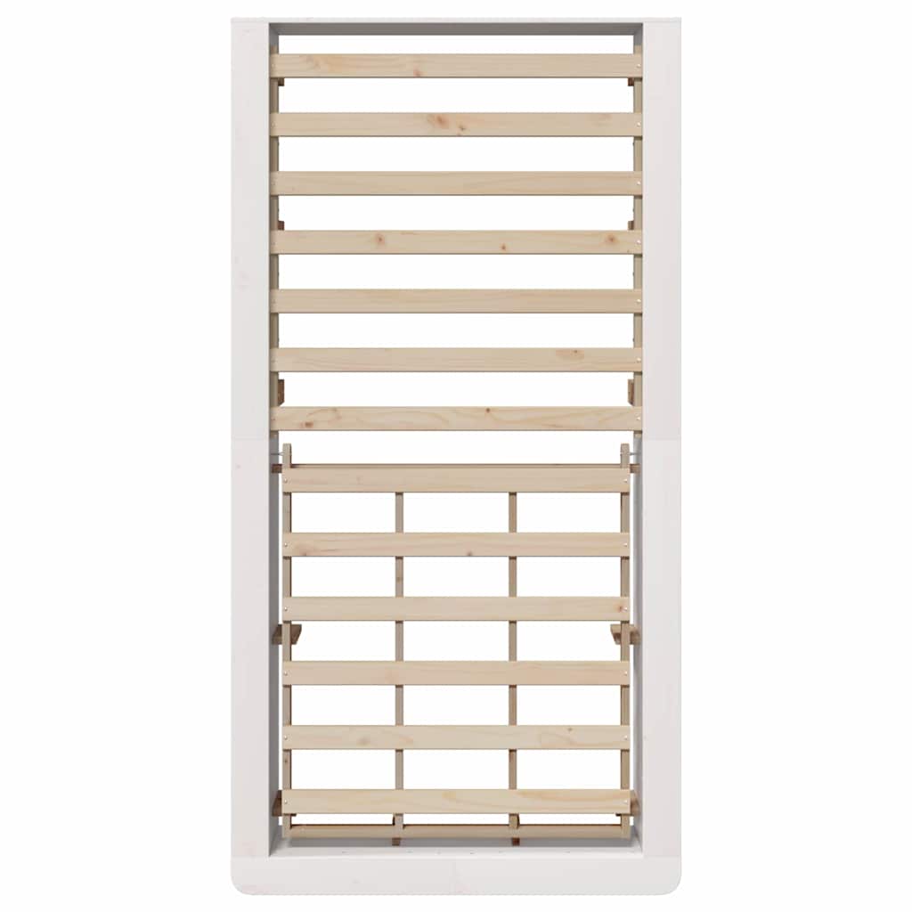 Sengestel Hvid 90 x 200 cm Massiv fyrretræ