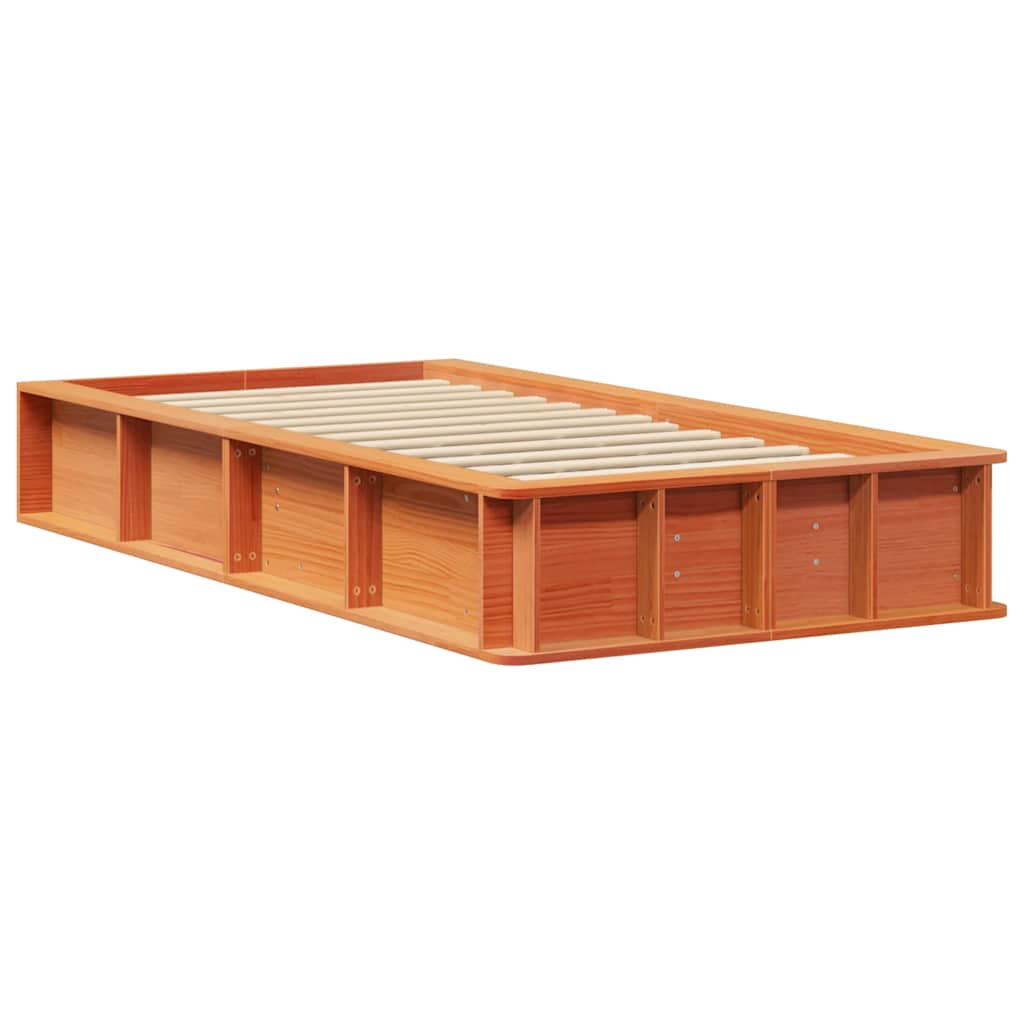 Sengestel Voks brun 90 x 200 cm Massiv fyrretræ