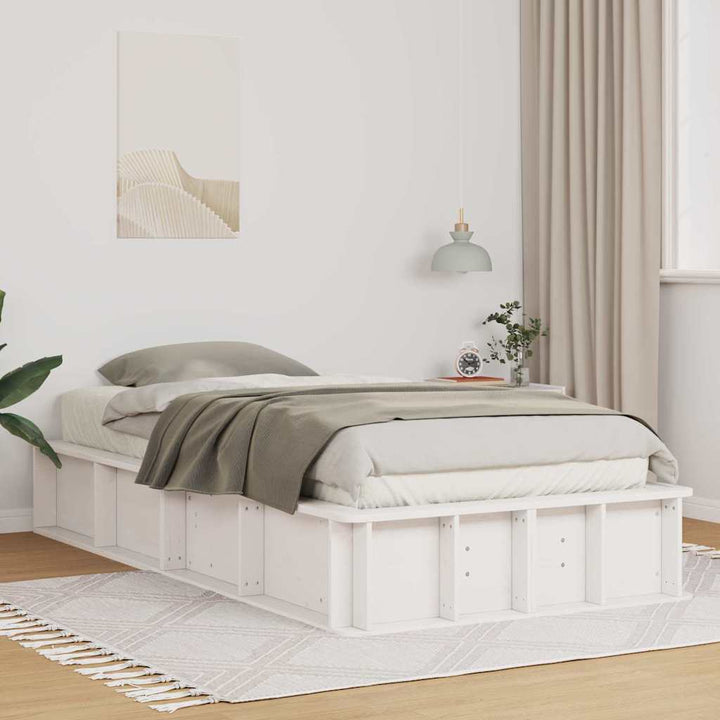 Sengestel Hvid 90 x 190 cm Massiv fyrretræ