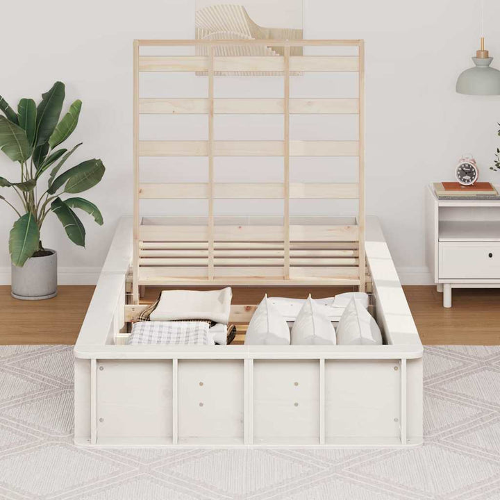 Sengestel Hvid 90 x 190 cm Massiv fyrretræ