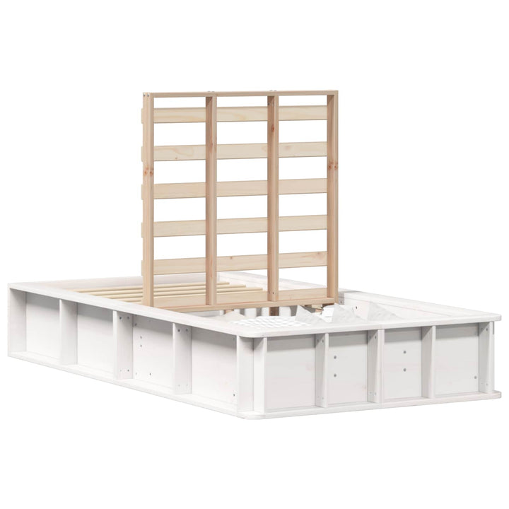 Sengestel Hvid 90 x 190 cm Massiv fyrretræ