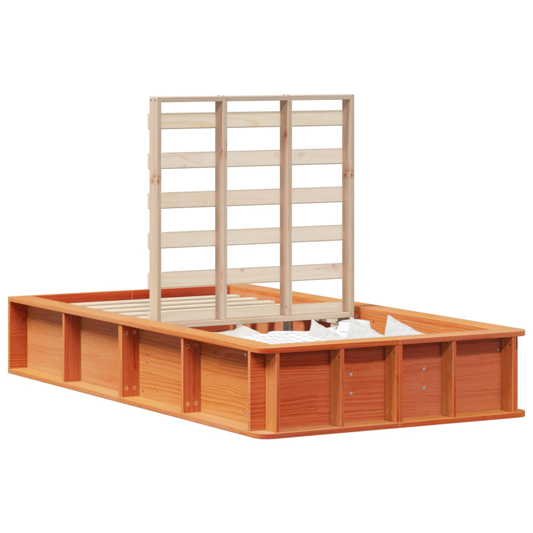 Sengestel Voks brun 90 x 190 cm Massiv fyrretræ