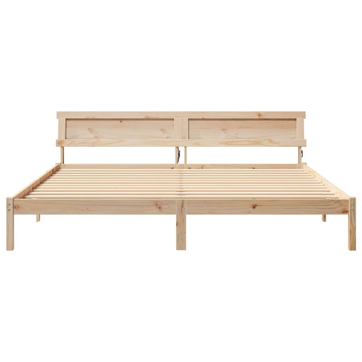 Sengestel med hovedgærde Brun 200 x 200 cm Massivt fyrretræ