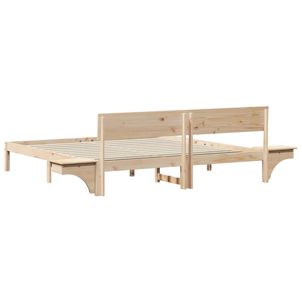 Sengestel med hovedgærde Brun 200 x 200 cm Massiv fyrretræ