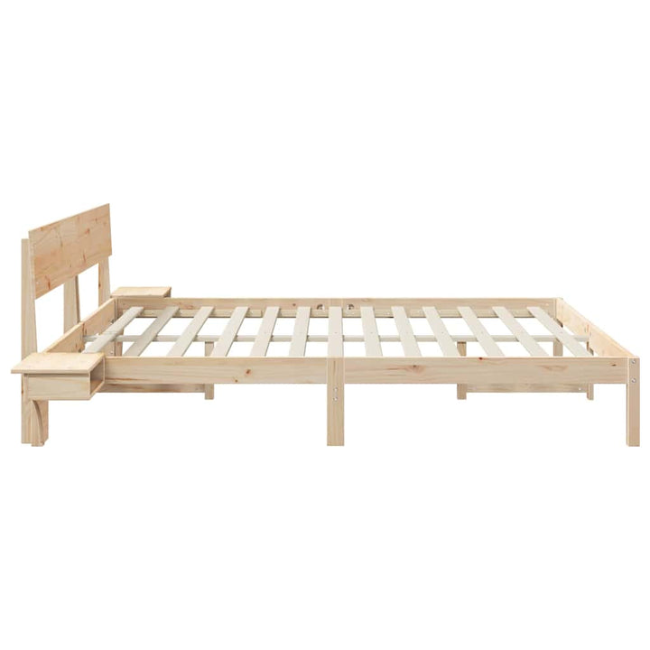 Sengestel med hovedgærde Brun 200 x 200 cm Massiv fyrretræ