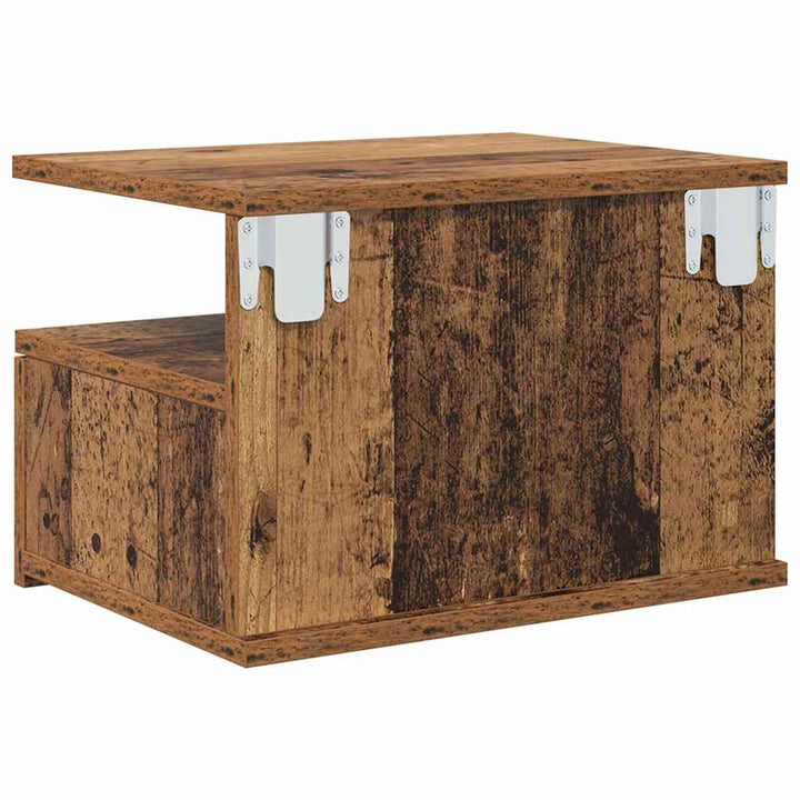 Flydende Natbord med skuffe 2 pcs Gammelt træ 40 x 31 x 28 cm