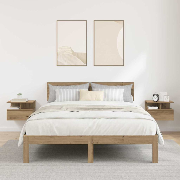 Flydende Natbord 2 pcs Artisan Egetræ 40 x 31 x 28 cm