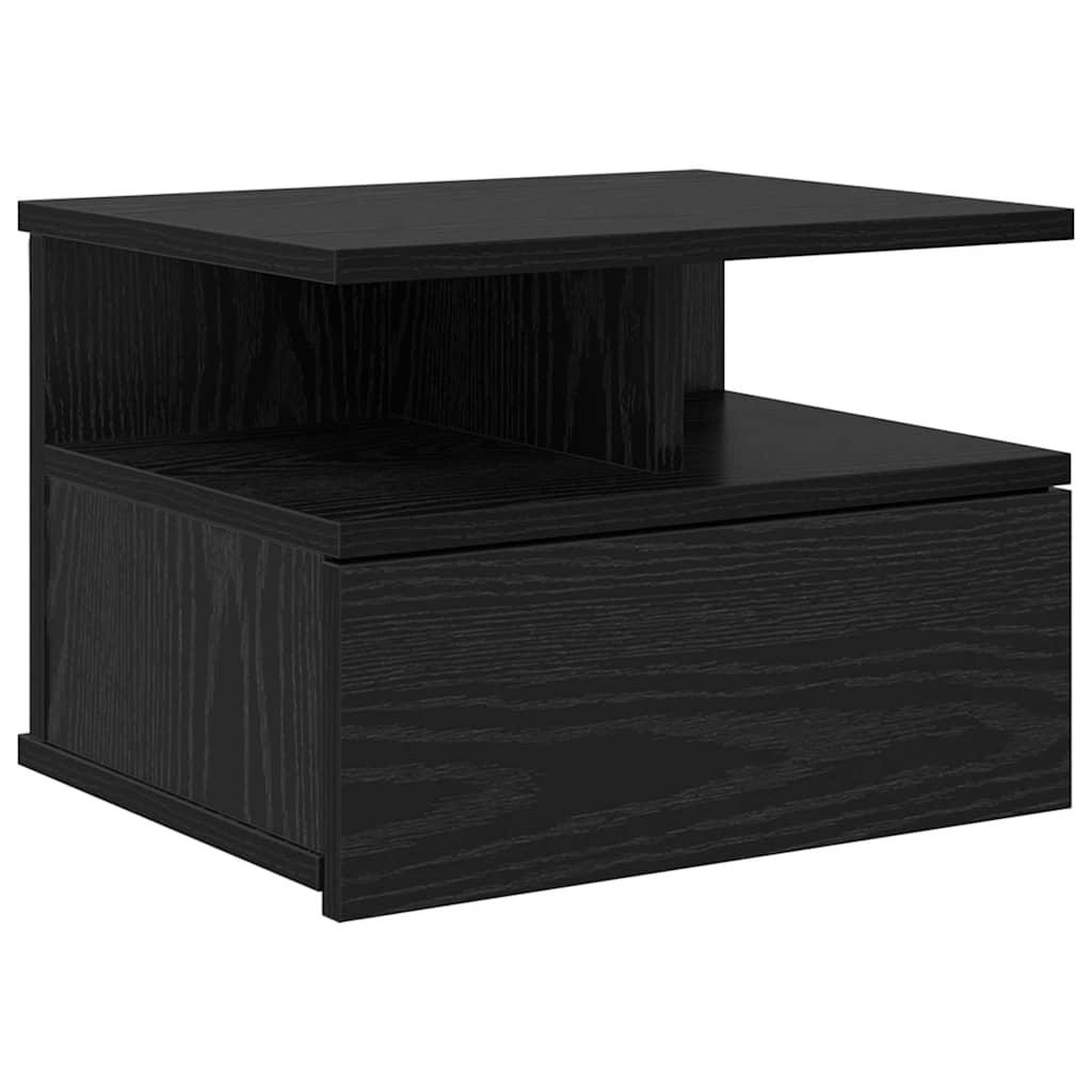 Flydende Natbord Sort eg 40 x 31 x 28 cm Konstrueret træ
