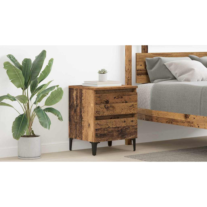 Natskab 2 pcs Gammelt træ 40 x 35 x 50 cm Konstrueret træ