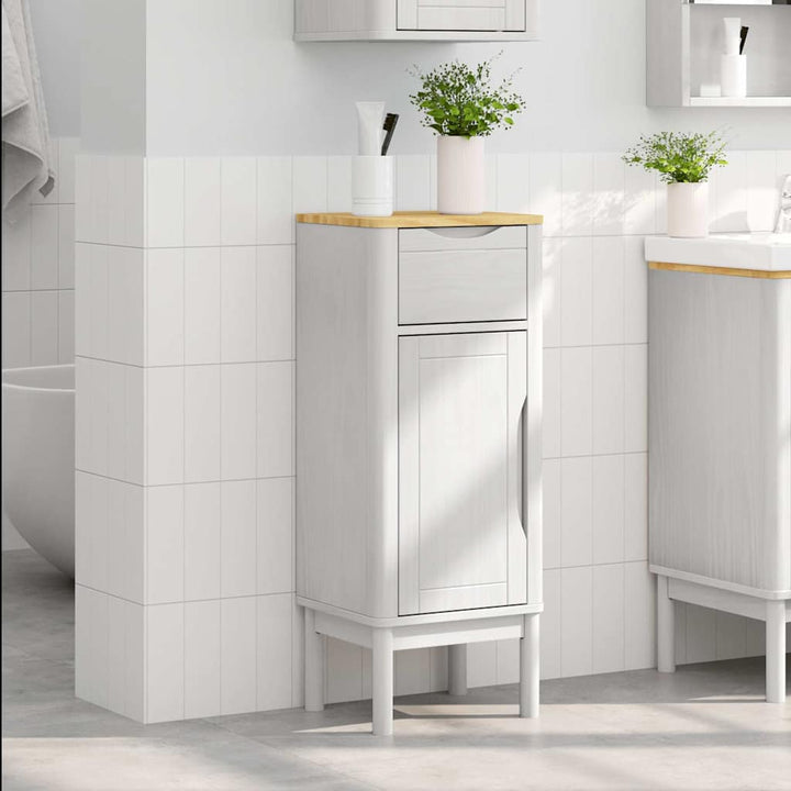Badeværelsesskab FLORO Hvid 35 x 30 x 90 cm Massivt fyrretræ