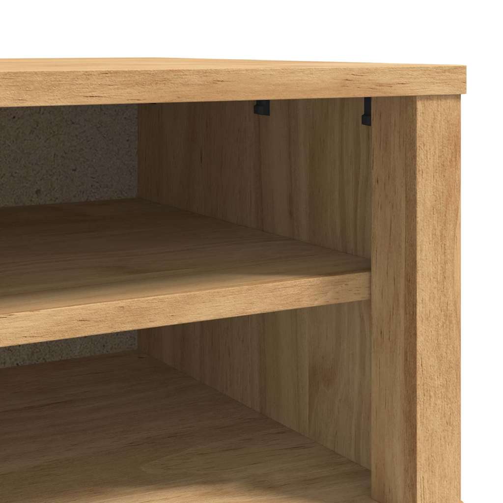 Garderobebænk FLORO Voks brun 115 x 40 x 45 cm Massivt fyrretræ