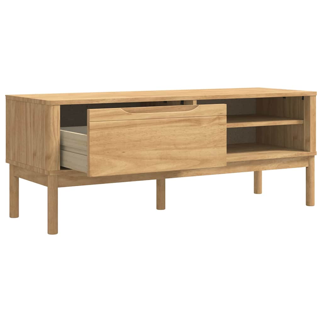 Garderobebænk FLORO Voks brun 115 x 40 x 45 cm Massivt fyrretræ