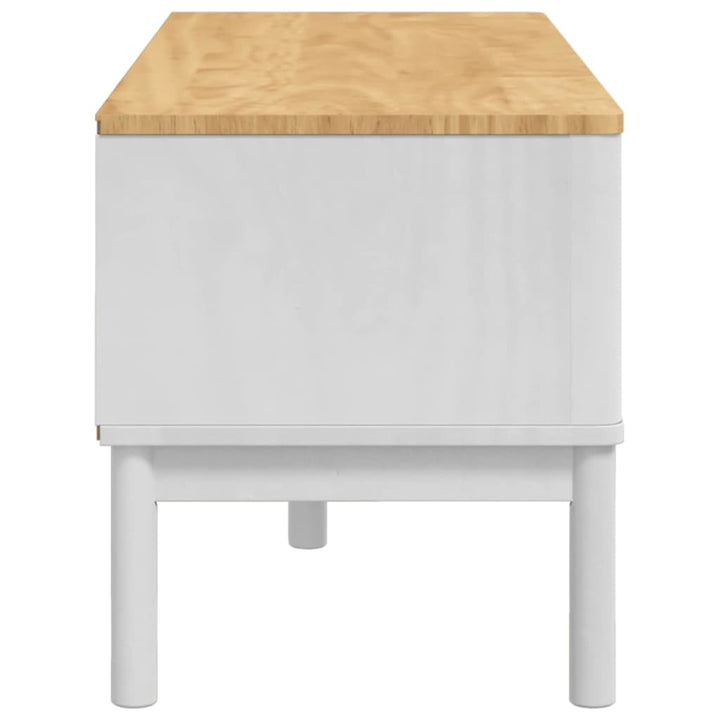 Garderobebænk FLORO Hvid 115 x 40 x 45 cm Massivt fyrretræ
