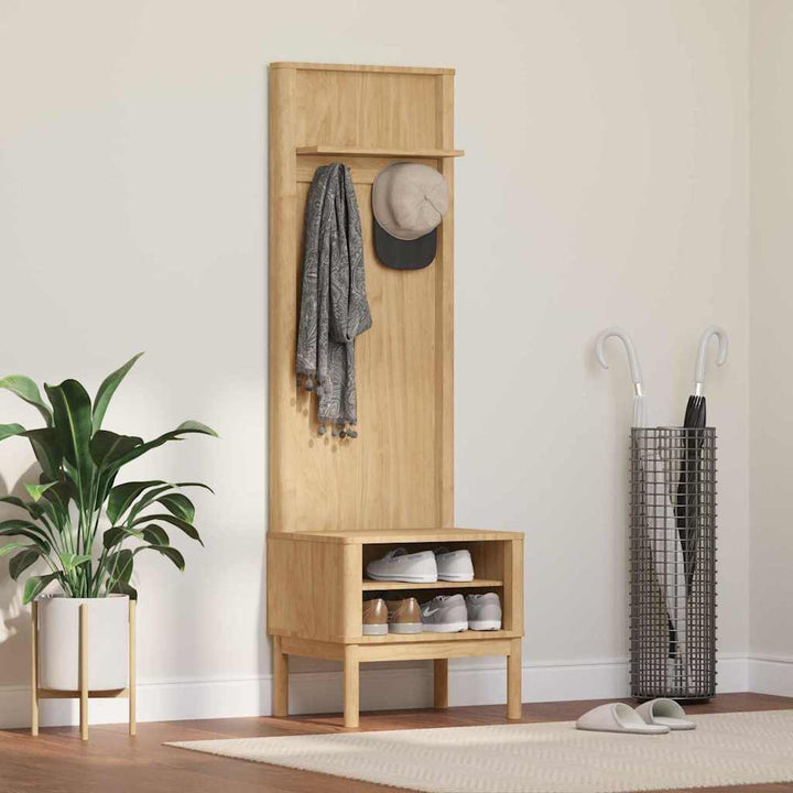 Gangskab FLORO Voks brun 50 x 40 x 158 cm Massivt fyrretræ