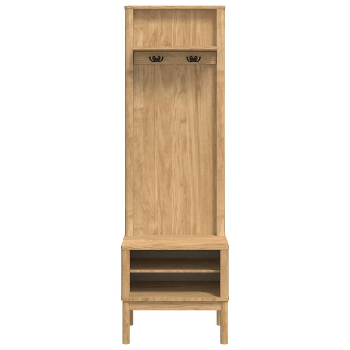 Gangskab FLORO Voks brun 50 x 40 x 158 cm Massivt fyrretræ