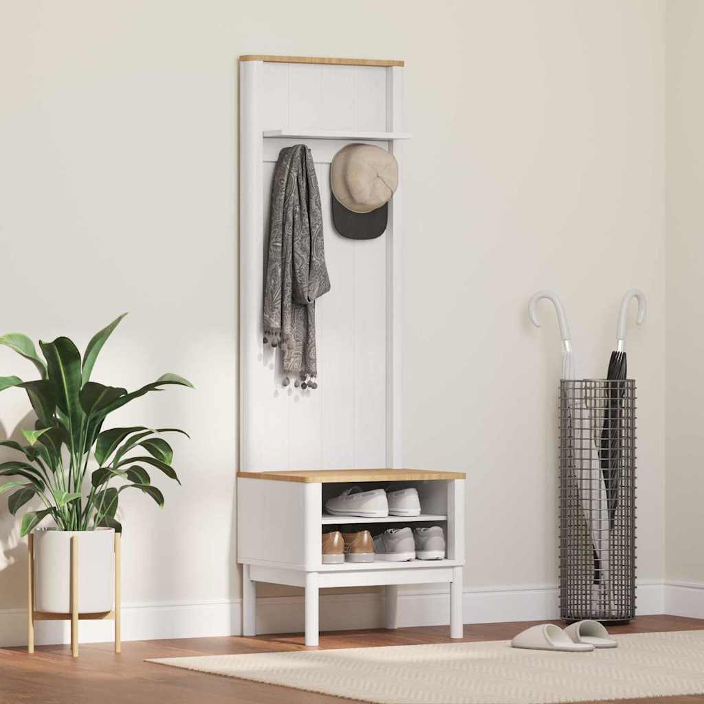 Gangskab med hylde FLORO Hvid 50 x 40 x 158 cm Massivt fyrretræ