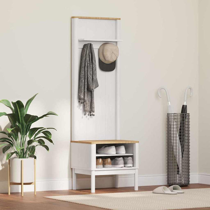 Gangskab med hylde FLORO Hvid 50 x 40 x 158 cm Massivt fyrretræ
