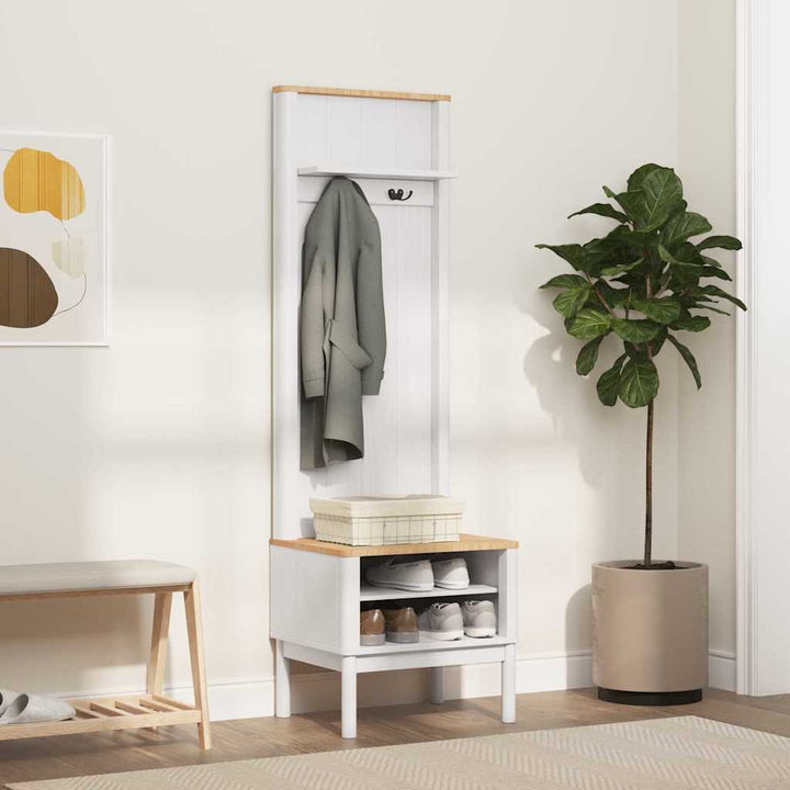 Gangskab med hylde FLORO Hvid 50 x 40 x 158 cm Massivt fyrretræ
